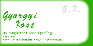 gyorgyi kost business card